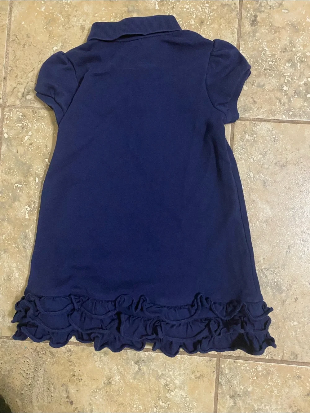 Polo Ralph Lauren Navy Blue Ruffle Cupcake Polo Preppy Baby Girl Dress 24M